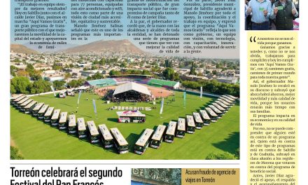 Portada RCG Lagunera [1 de octubre de 2025] Manolo Jiménez y Javier Díaz dan inicio al programa ‘Aquí Vamos Gratis’; Con una gran fiesta de identidad, Torreón celebrará el segundo Festival del Pan Francés y más…