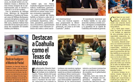 Portada RCG Lagunera [2 de octubre de 2025] Presentan el Rodeo Saltillo y la Ruta Vinos y Dinos en Texas; destacan a Coahuila como el Texas de México y más…