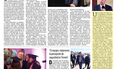 Portada RCG Lagunera [24 de octubre de 2025] Estalla Mejía por perder contratos de carbón y agrede a diputados; programa ‘Mujeres Pa’delante’ empodera a las coahuilenses y más…