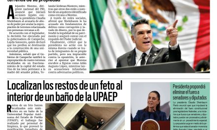 Portada RCG Nacional e Internacional [2 de octubre de 2025] Alejandro Moreno tomará acciones legales contra Sheinbaum; localizan restos de un feto en un baño de la UPAEP y más…