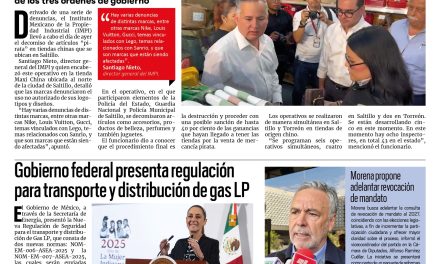 Portada RCG Nacional e Internacional [3 de octubre de 2025] Inicia operativo de limpieza en tiendas chinas de Coahuila; Gobierno federal presenta regulación para transporte y distribución de gas LP y más…