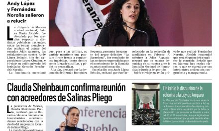 Portada RCG Nacional e Internacional [11 de octubre de 2025] Luisa María Alcalde es cuestionada por polémicas de morenistas; Claudia Sheinbaum confirma reunión con acreedores de Salinas Pliego y más…