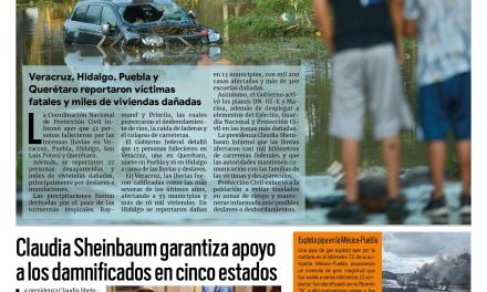 Portada RCG Nacional e Internacional [12 de octubre de 2025] Sube a 41 la cifra de muertos por lluvias; Sheinbaum garantiza apoyo a damnificados en cinco estados y más…
