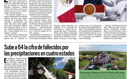 Portada RCG Nacional e Internacional [15 de octubre de 2025] Sheinbaum garantiza el apoyo a la población afectada por las lluvias; sube a 64 el número de fallecidos por las precipitaciones y más…