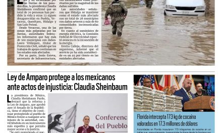 Portada RCG Nacional e Internacional [17 de octubre de 2025] Aumenta la cifra de decesos por las lluvias en el país; Ley de Amparo protege a los mexicanos ante actos de injusticia: Claudia Sheinbaum y más…
