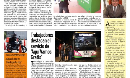 Portada RCG Media [5 de octubre de 2025]  Impulsa DIF Coahuila el programa ‘Vive Libre Sin Drogas’; Reconoce Tomás Gutiérrez valores de la Primera Caminata Comanche y más…