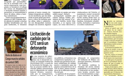 Portada RCG Media [9 de octubre de 2025] Manolo Jiménez instala el Consejo Benefactor del CRIT Coahuila; licitación de carbón por la CFE será un detonante económico y más…