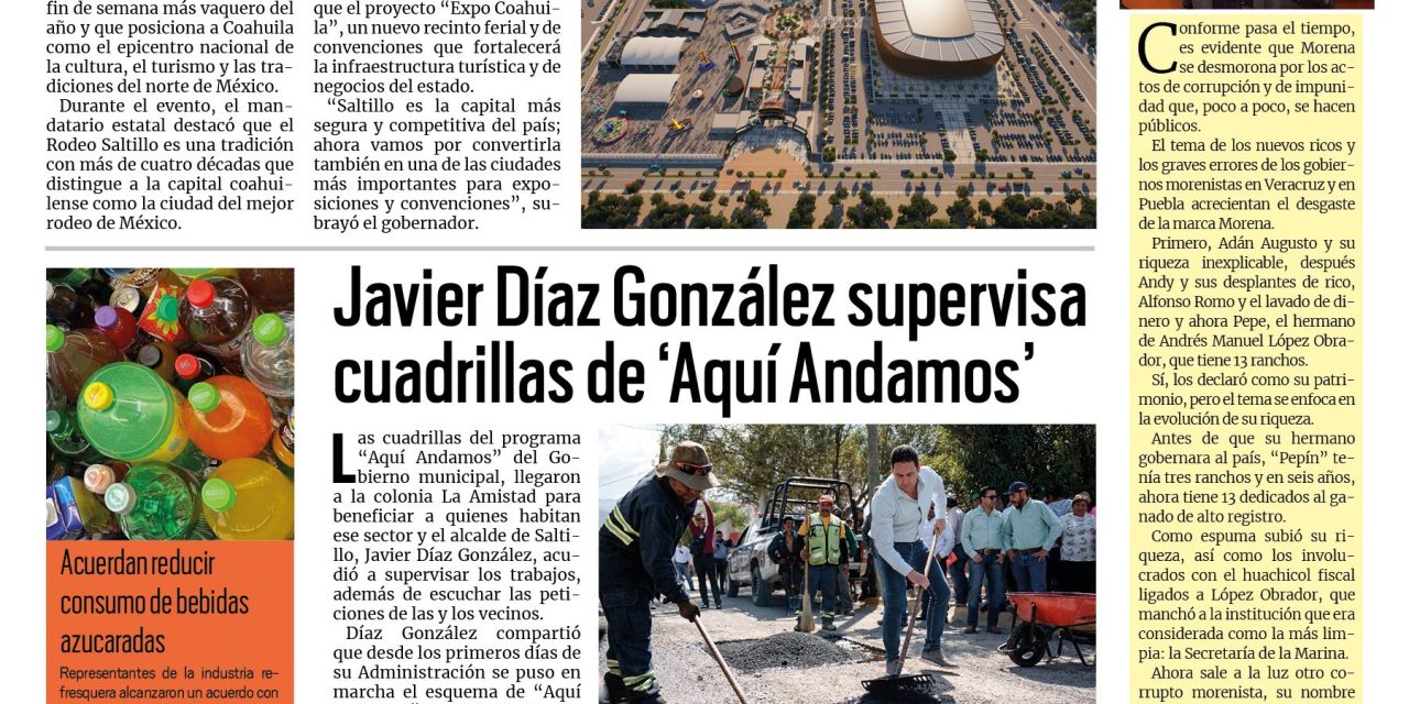 Portada RCG Media  [17 de octubre de 2025] Manolo Jiménez presenta el proyecto ‘Expo Coahuila’; Javier Díaz supervisa cuadrillas de ‘Aquí Andamos’ y más…