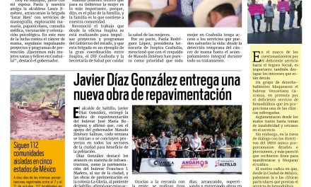 Portada RCG Media [22 de octubre de 2025] Impulsan programas de prevención del cáncer de mama; Javier Díaz entrega nueva obra de repavimentación y más…