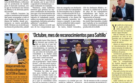 Portada RCG Media [28 de octubre de 2025] Coahuila fabrica las mejores camionetas del mundo: Manolo ; ‘Octubre, mes de reconocimientos para Saltillo y más…