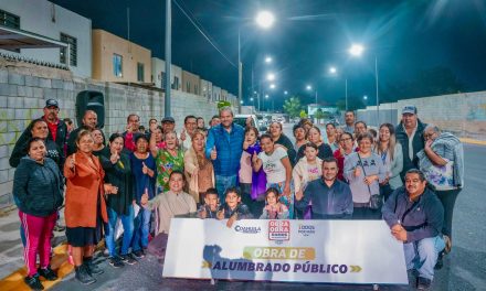 Llega nuevo alumbrado a la colonia Revolución, en Ramos Arizpe