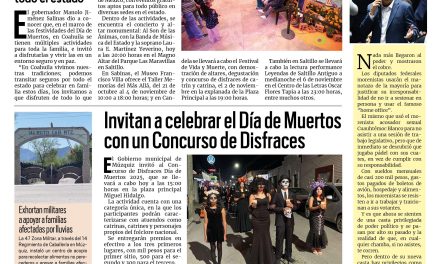 Portada RCG Carbonífera [2 de noviembre de 2025] Vivamos en familia nuestras tradiciones: Manolo Jiménez; Reiteran cero tolerancia al bullying en escuelas y más…