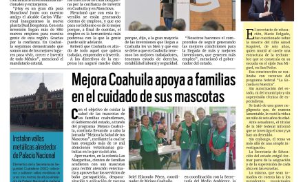 Portada RCG Carbonífera [12 de noviembre de 2025] Siguen llegando nuevos empleos a Coahuila: Manolo Jiménez; Mejora Coahuila apoya a familias en el cuidado de sus mascotas y más noticias…