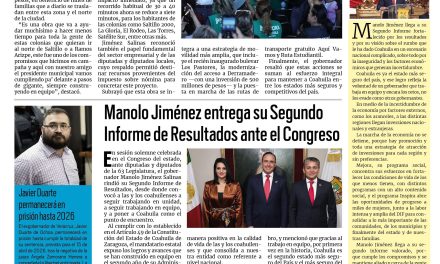 Portada RCG Carbonífera [25 de noviembre de 2025] Gobernador inaugura prolongación del bulevar Nazario Ortiz Garza; Manolo Jiménez entrega su Segundo Informe de Resultados ante el Congreso y más…