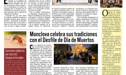 Portada RCG Centro [1 de noviembre de 2025] Se concreta octubre como un mes de avances para Coahuila; Monclova celebra sus tradiciones con el Desfile de Día de Muertos y más…