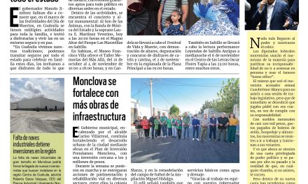 Portada RCG Centro [2 de noviembre de 2025] Vivamos en familia nuestras tradiciones: Manolo Jiménez; Invierte Simas 10 mdp en la rehabilitación de pozos y más…