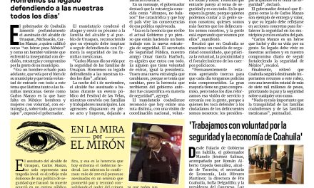 Portada RCG Centro [4 de noviembre de 2025] Carlos Manzo, un héroe para México: Manolo Jiménez; ‘trabajamos con voluntad por la seguridad y la economía de Coahuila’ y más…