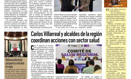 Portada RCG Centro [5 de noviembre de 2025] Se fortalecen los indicadores económicos de Coahuila; Carlos Villarreal y alcaldes de la región coordinan acciones con sector salud y más…