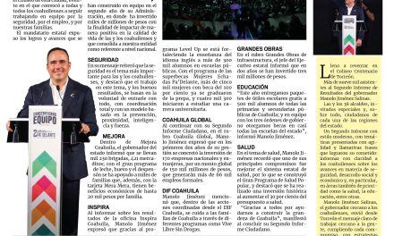Portada RCG Centro [27 de noviembre de 2025] Estamos construyendo un mejor Coahuila: Manolo Jiménez; Carlos Villarreal acompaña al gobernador en su Informe de Resultados y más…