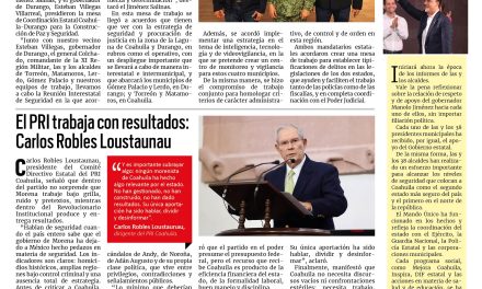 Portada RCG Centro [28 de noviembre de 2025] Coahuila y Durango coordinan acciones de seguridad; el PRI trabaja con resultados: Carlos Robles Loustaunau y más…