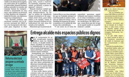 Portada RCG Fronteriza [5 de noviembre de 2025] Se fortalecen los indicadores económicos de Coahuila; entrega alcalde más espacios públicos dignos y más…