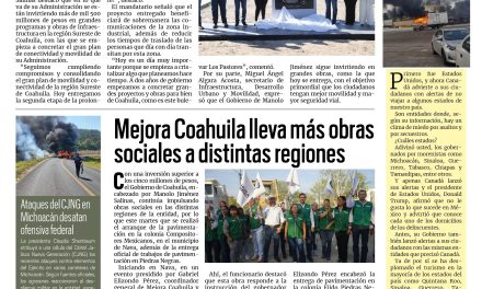 Portada RCG Fronteriza [19 de noviembre de 2025] Tenemos un gran proyecto de conectividad y movilidad: Manolo Jiménez; Mejora Coahuila lleva más obras sociales a distintas regiones y más noticias…