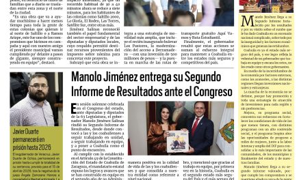 Portada RCG Fronteriza [25 de noviembre de 2025] Gobernador inaugura prolongación del bulevar Nazario Ortiz Garza; Manolo Jiménez entrega su Segundo Informe de Resultados ante el Congreso y más…