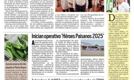 Portada RCG Fronteriza [29 de noviembre de 2025] Coahuila realiza inversión histórica en salud; inician operativo ‘Héroes Paisanos 2025’ y más…