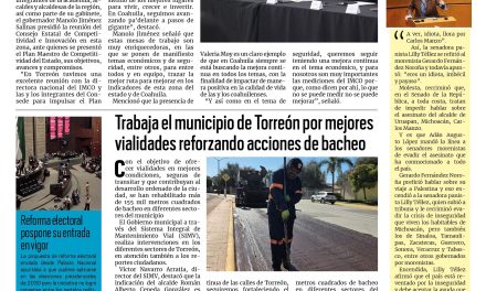 Portada RCG Lagunera [5 de noviembre de 2025] Se fortalecen los indicadores económicos de Coahuila; trabaja el Municipio de Torreón por mejores vialidades con acciones de bacheo y más…