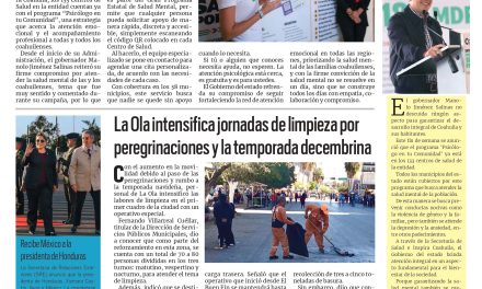 Portada RCG Lagunera [24 de noviembre de 2025] ‘Psicólogo en tu comunidad’ está en los 133 centros de salud; La Ola intensifica jornadas de limpieza por peregrinaciones y la temporada decembrina en Torreón y más…