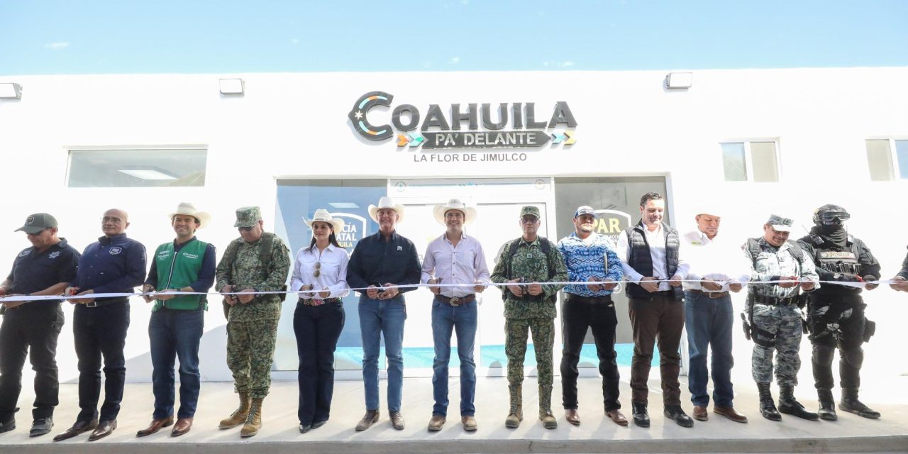 Entrega Manolo Jiménez cuartel de Policía Estatal en Flor de Jimulco