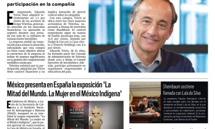 Portada RCG Nacional e Internacional [1 de noviembre de 2025] Eduardo Tricio adquiere 7.2 por ciento de acciones de Televisa; México presenta en España la exposición “La Mitad del Mundo. La Mujer en el México Indígena’ y más…