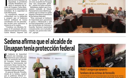 Portada RCG Nacional e Internacional [3 de noviembre de 2025] Claudia Sheinbaum condena el asesinato de Carlos Manzo; Sedena afirma que el alcalde de Uruapan tenía protección federal y más…