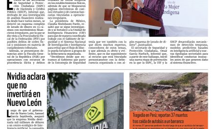 Portada RCG Nacional e Intencional [13 de noviembre de 2025] Gobierno informa acciones contra el lavado de dinero en casinos; Nvidia aclara que no invertirá en Nuevo León y más noticias…