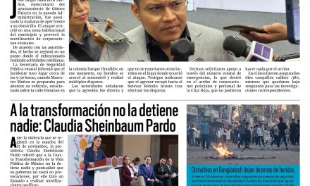 Portada RCG Nacional e Intencional [18 de noviembre de 2025] Asesinan al exsecretario del Ayuntamiento de Gómez Palacio; a la transformación no la detiene nadie: Sheinbaum y más noticias…