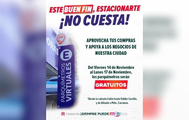 Buen Fin para los parquímetros en el Centro de Torreón