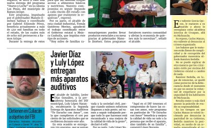 Portada RCG Media [5 de noviembre de 2025] Programa de ‘Huevo y Leche’ beneficia a familias de Ramos Arizpe; Javier Díaz y Luly López entregan más aparatos auditivos y más…