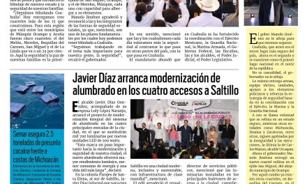 Portada RCG Media [6 de noviembre de 2025] Manolo Jiménez entrega tres cuarteles más en el estado; Javier Díaz arranca modernización de alumbrado en los cuatro accesos a Saltillo y más…