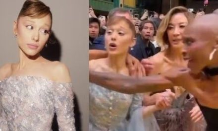 Intruso interrumpe a Ariana Grande en alfombra amarilla de ‘Wicked’ en Singapur