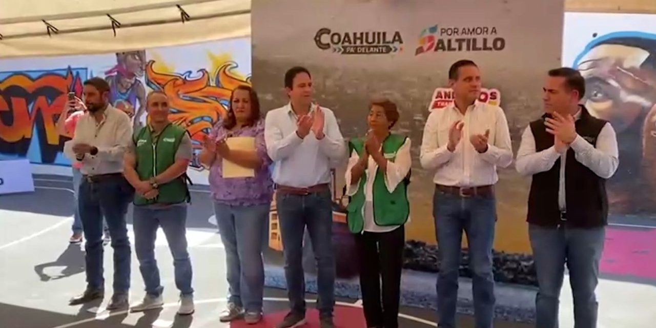 Ciudadanos agradecen rehabilitación de la cancha de la colonia Nazario Ortiz en Saltillo