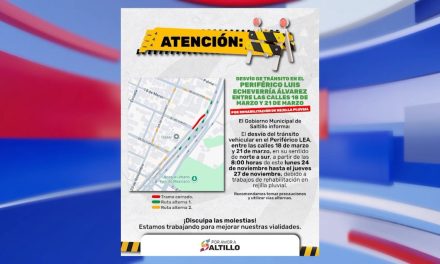 Gobierno Municipal informa sobre desvío vehicular en el Periférico LEA por obra de rehabilitación