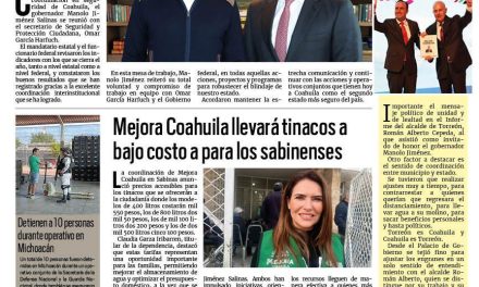 Portada RCG Carbonífera [6 de diciembre de 2025] Manolo Jiménez se reúne con Omar García Harfuch; Mejora Coahuila llevará tinacos a bajo costo a Sabinas y más…