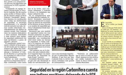 Portada RCG Carbonífera [16 de diciembre de 2025] Trabajamos para fortalecer la Fiscalía de Coahuila: Manolo; seguridad en la región Carbonífera cuenta con índices positivos y más
