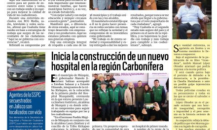 Portada RCG Centro [2 de diciembre de 2025] En Coahuila unidos, puro pa’delante; inicia la construcción de un nuevo hospital en la Carbonífera y más