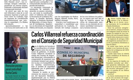 Portada RCG Centro [19 de diciembre de 2025] Coahuila da la bienvenida a miles de paisanos con operativo especial ; Carlos Villarreal refuerza coordinación en el Consejo de Seguridad y más