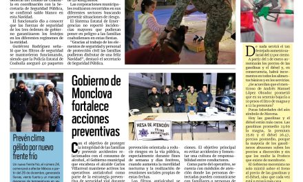 Portada RCG Centro [26 de diciembre de 2025] Se celebra la Navidad en Coahuila con saldo blanco;Gobierno de Monclova fortalece acciones preventivas y más…