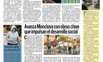 Portada RCG Centro [29 de diciembre de 2025] Manolo, entre los gobernadores mejor evaluados este 2025; Avanza Monclova con obras clave que impulsan el desarrollo social y más…