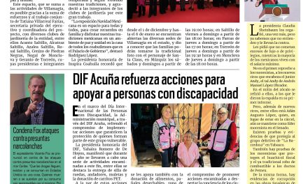 Portada RCG Fronteriza [8 de diciembre de 2025] Manolo y Paola invitan a las familias a disfrutar de la magia de la magia de la Navidad; DIF Acuña refuerza acciones para apoyar a personas con discapacidad y más