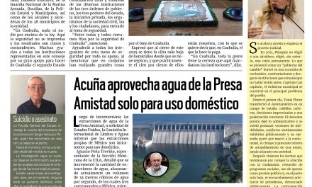 Portada RCG Fronteriza [17 de diciembre de 2025] En Coahuila, nada ni nadie por encima de la ley: Manolo Jiménez ; Acuña aprovecha agua de la Presa Amistad solo para uso doméstico y más