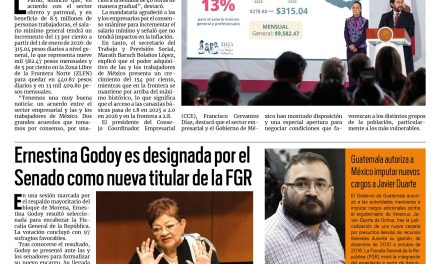 Portada RCG Nacional e Internacional [4 de diciembre de 2025] Salario mínimo incrementará un 13 por ciento; Ernestina Godoy es designada como titular de la FGR y más